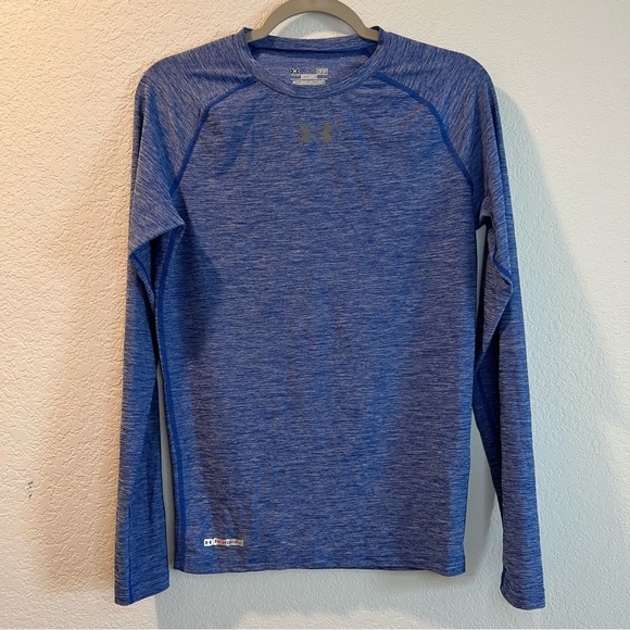 Under Armour Tops - Women’s Under Armour blue heat gear long sleeve compression shirt size large L